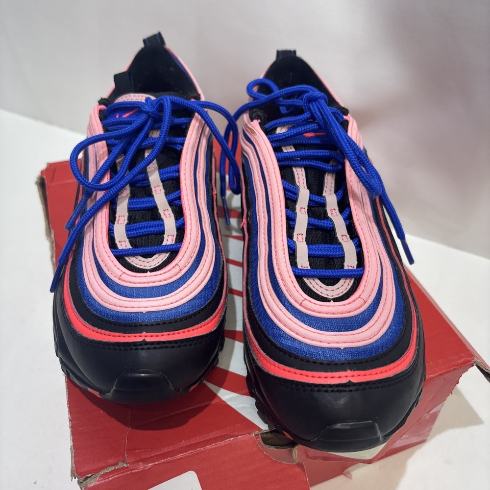 Nike Air Max 97 Unisex Kids Black/Blue/Orange/Pink Low Top Sneakers 5.5Y